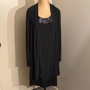 Onyx Nite Black Midi Dress with Jacket